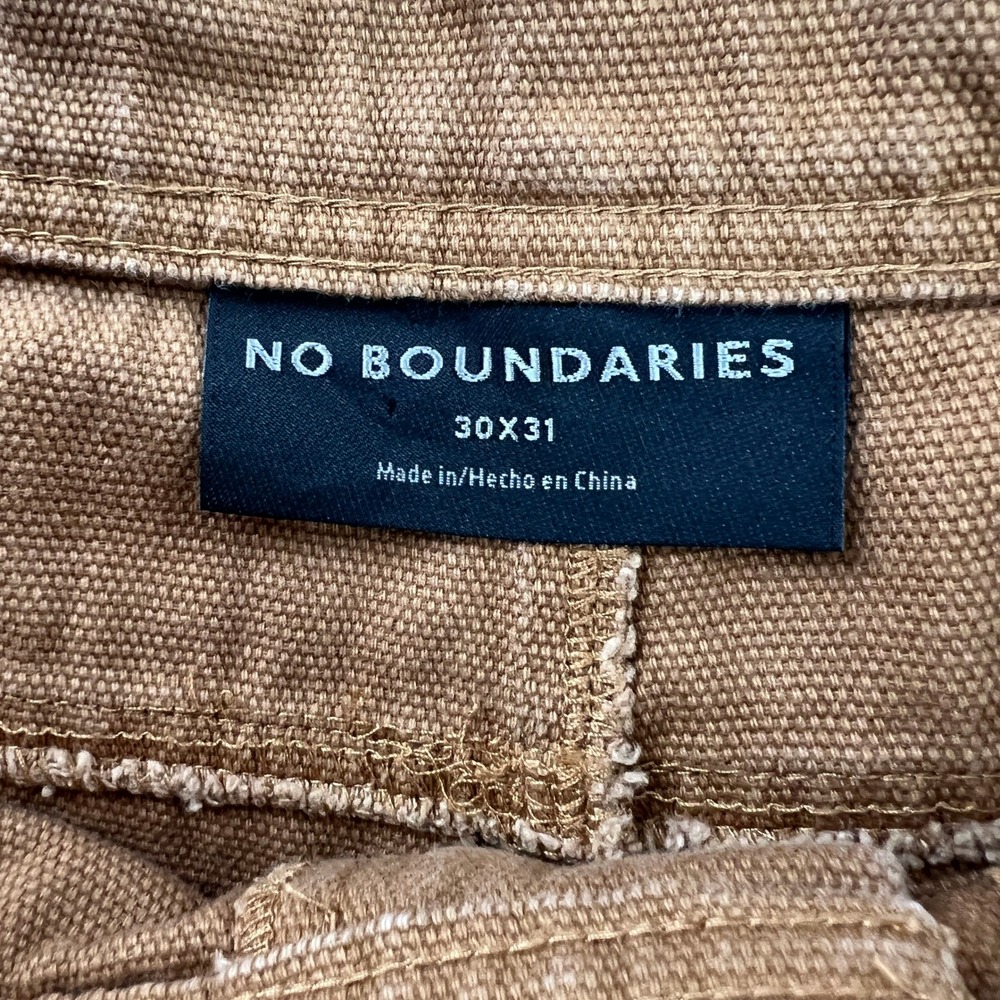 No Boundaries Baggy Carpenter Pants 30x31 Brown Y2K Skate Wide Leg Canvas Grunge - Picture 5 of 10